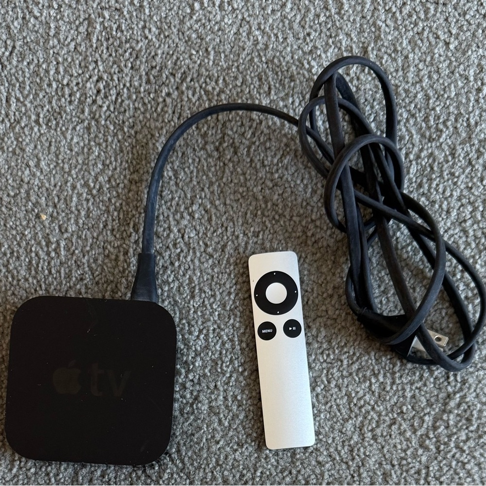 Apple TV Streaming Device with Remote - Black and Silver